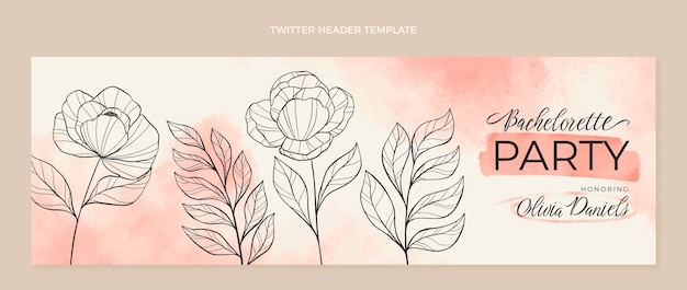 Floral bachelorette party twitter header