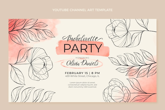 Floral bachelorette party youtube channelart