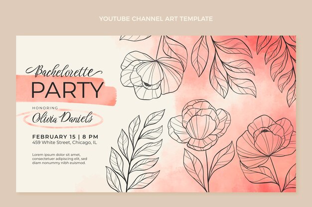 Floral bachelorette party youtube channelart