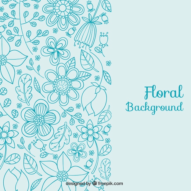 Floral background in blue tones