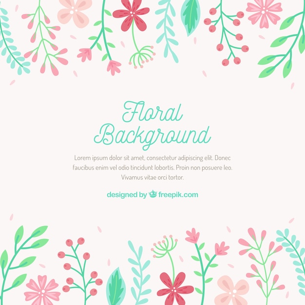 Floral background in hand drawn style