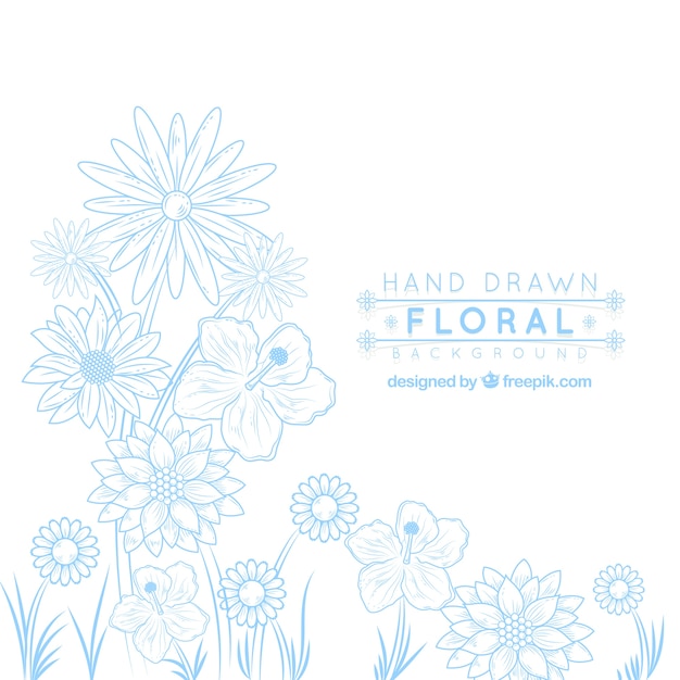 Floral background in hand drawn style