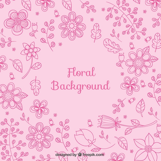 Floral background in pink tones