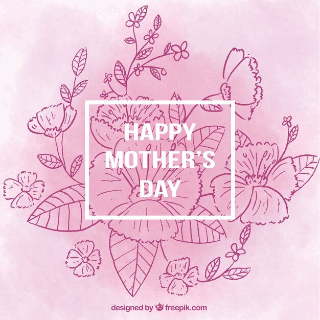 Floral background in purple tones for mother's day