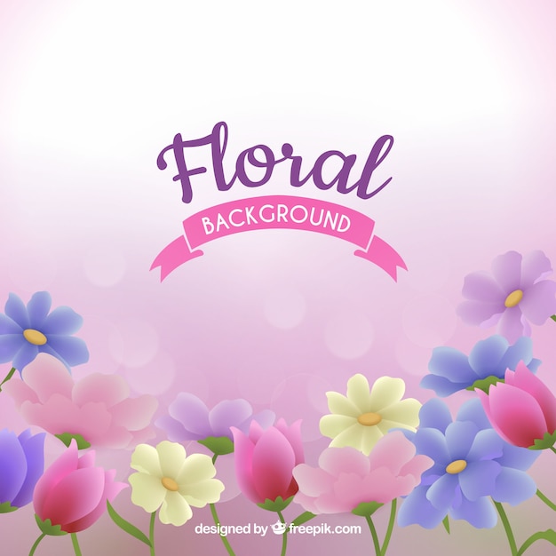 Floral background in realistic style