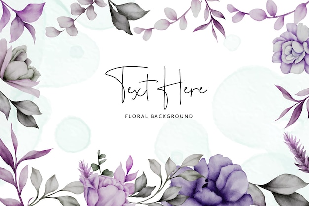 Free vector floral background template with beautiful flower