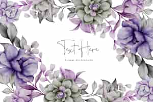 Free vector floral background template with beautiful flower