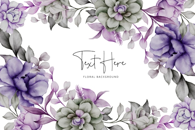 Free Vector floral background template with beautiful flower