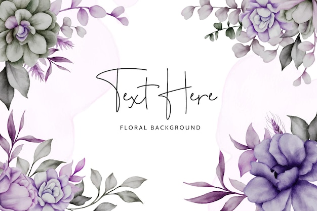 Free vector floral background template with beautiful flower