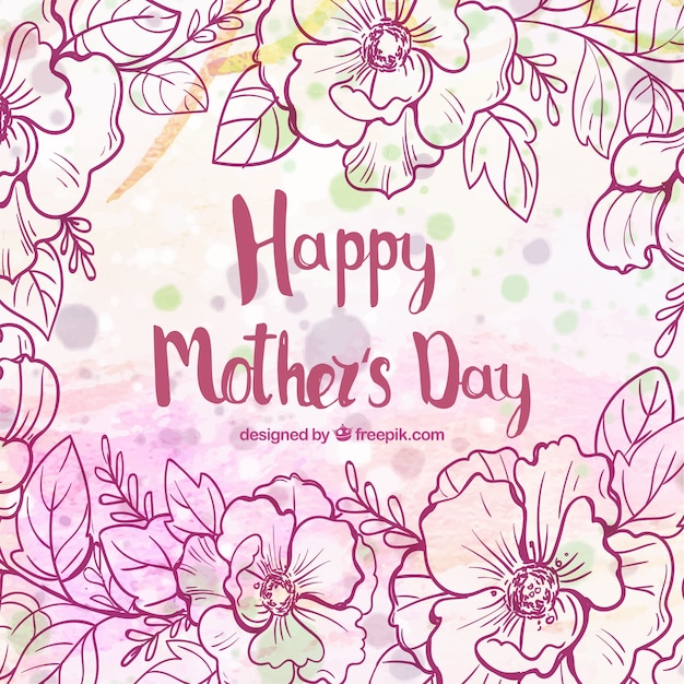 Floral background with abstract shapes for mother's day