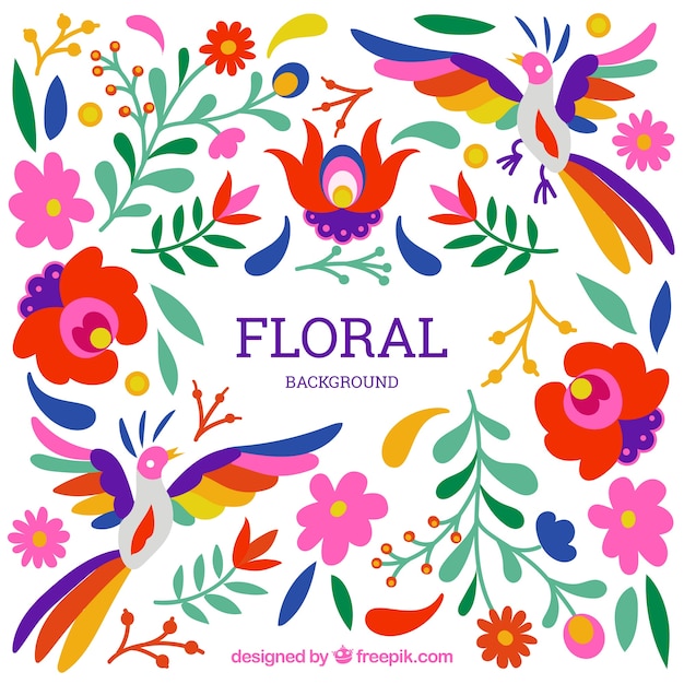 Floral background with different species