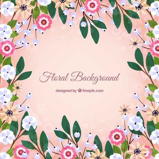 Floral background with different species