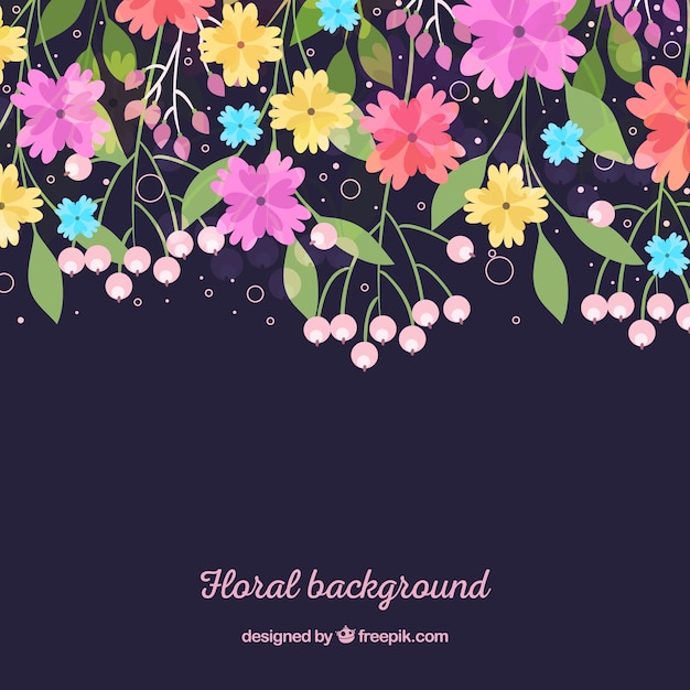 Free Vector floral background with different species