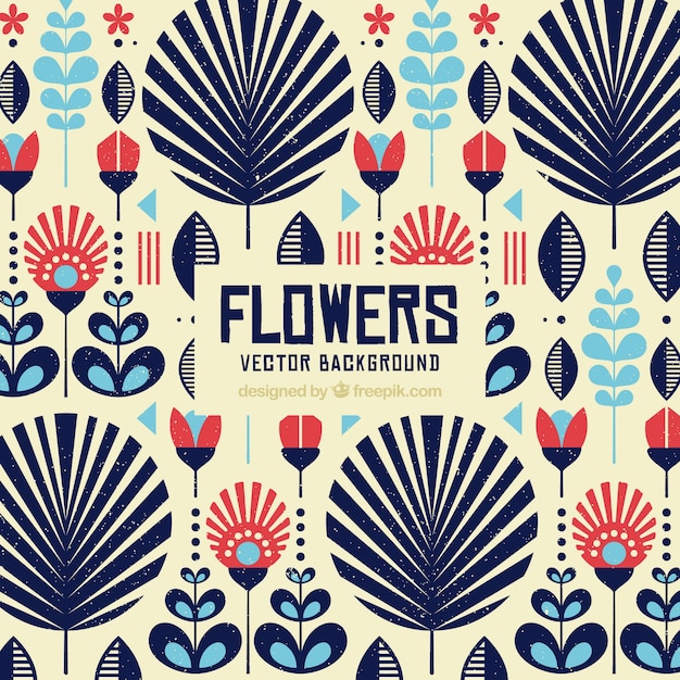 Free vector floral background with exotic style