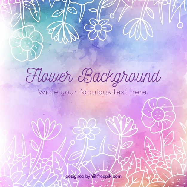 Floral background with hand drawn style