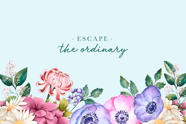 Floral background with inspiring text