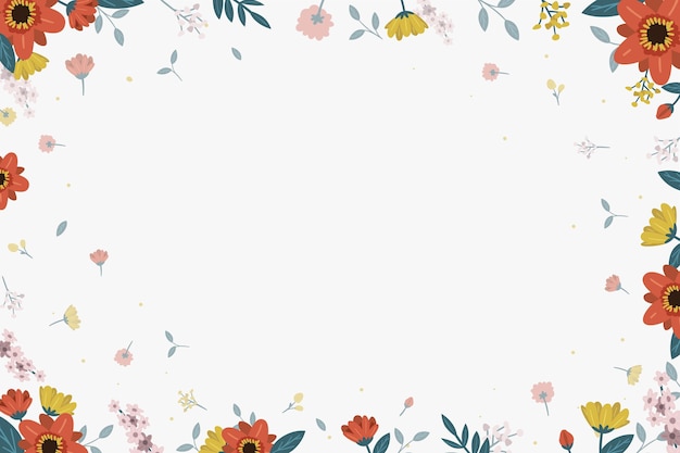 Floral background with leaves