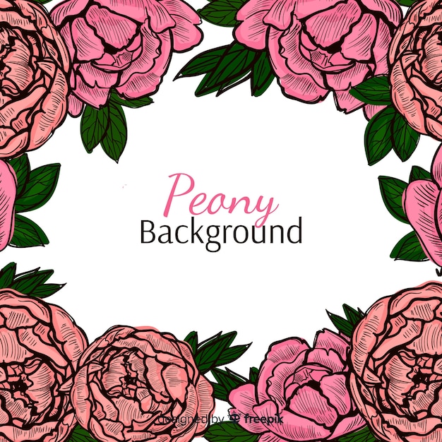 Free Vector floral background with peony concept