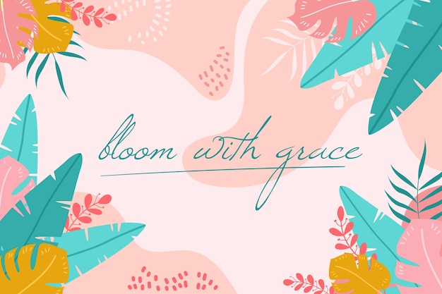 Floral background with positive quotes