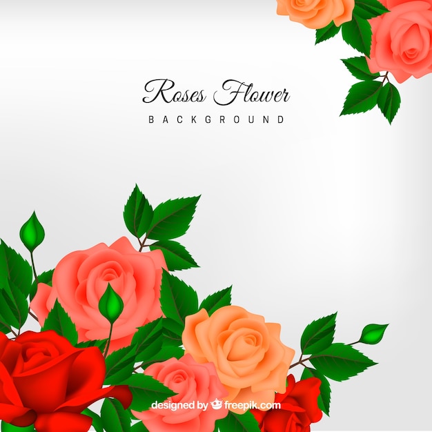 Floral background with realistic style