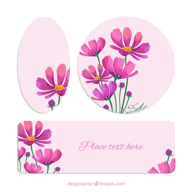 Free Vector floral banners in different shapes