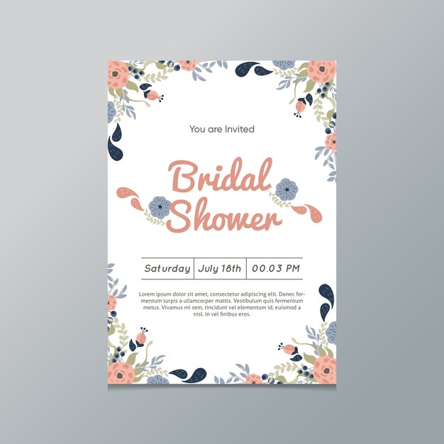 Floral Bridal Shower Invitation 