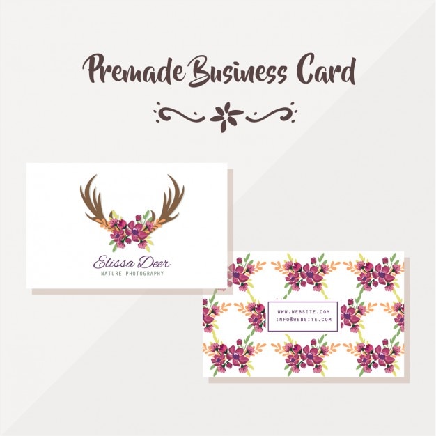 Free Vector floral business card design