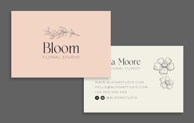 Floral business card template design