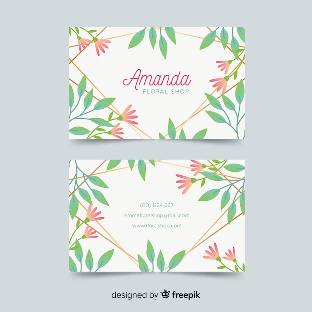 Floral business card template