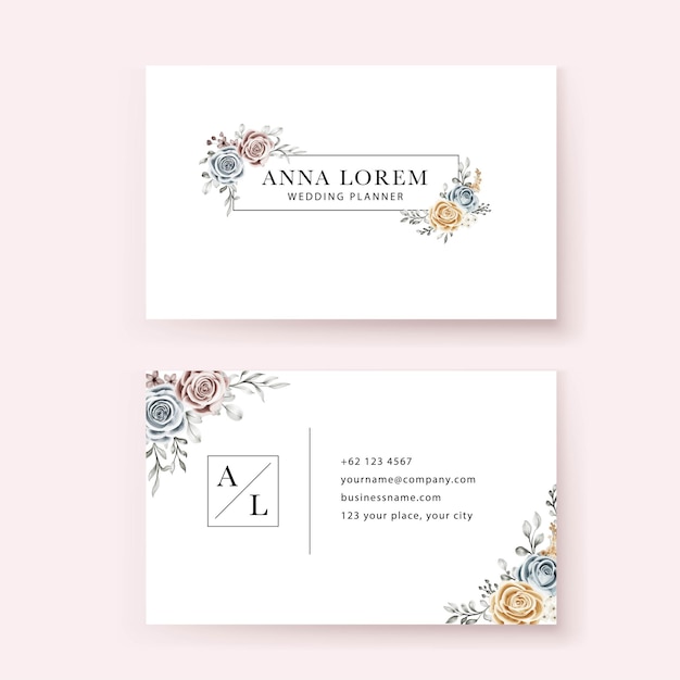 Floral business card template