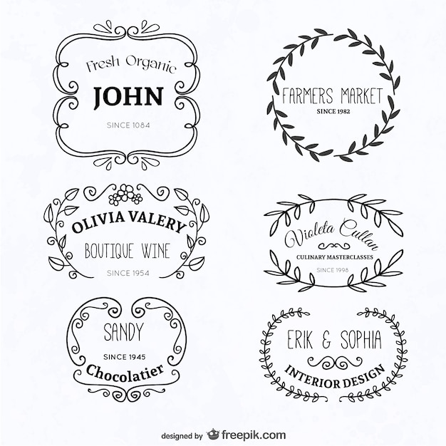 Floral calligraphic logos