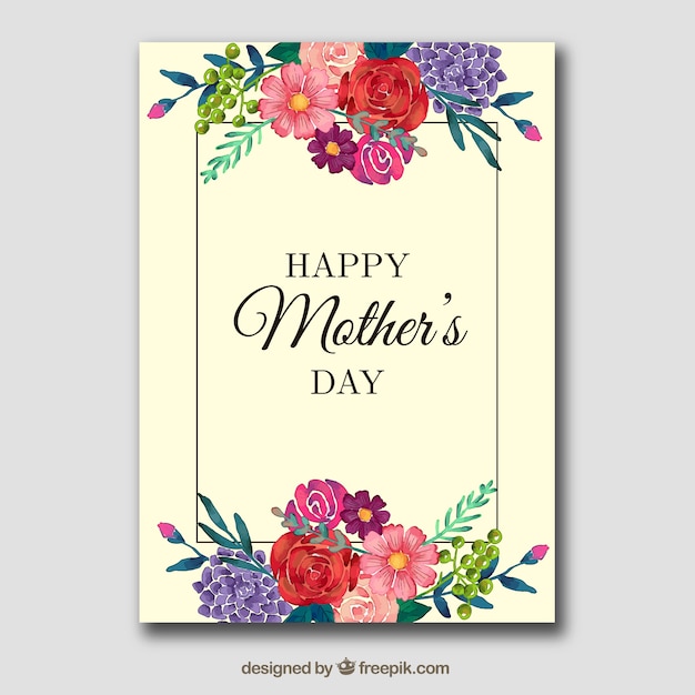 Free Vector floral card for mother's day