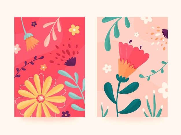 Free Vector floral cards collection