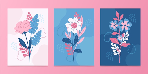 Free vector floral cards collection