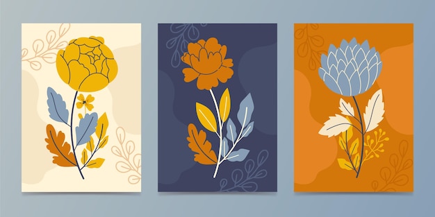 Free vector floral cards collection