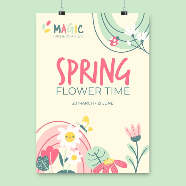 Floral child-like spring poster