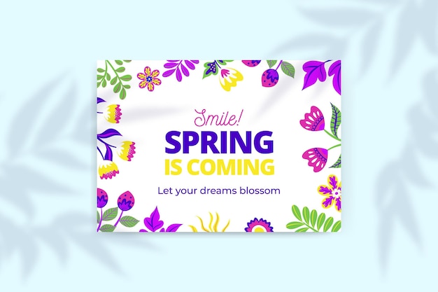 Free vector floral colorful spring cards