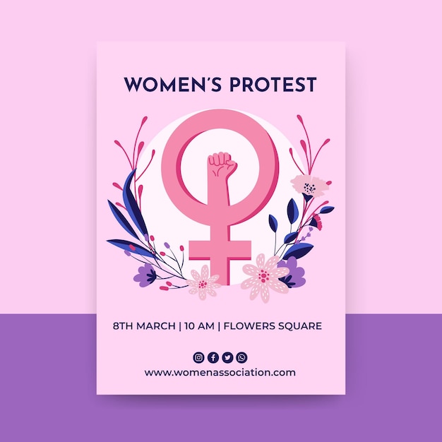 Floral colorful women's day flyer