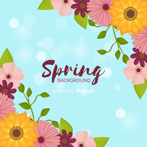 Floral corners spring background