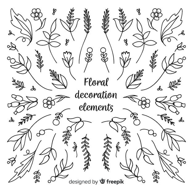 Free Vector floral decoration element collection