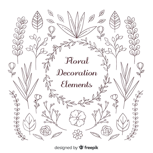 Free Vector floral decoration element collection