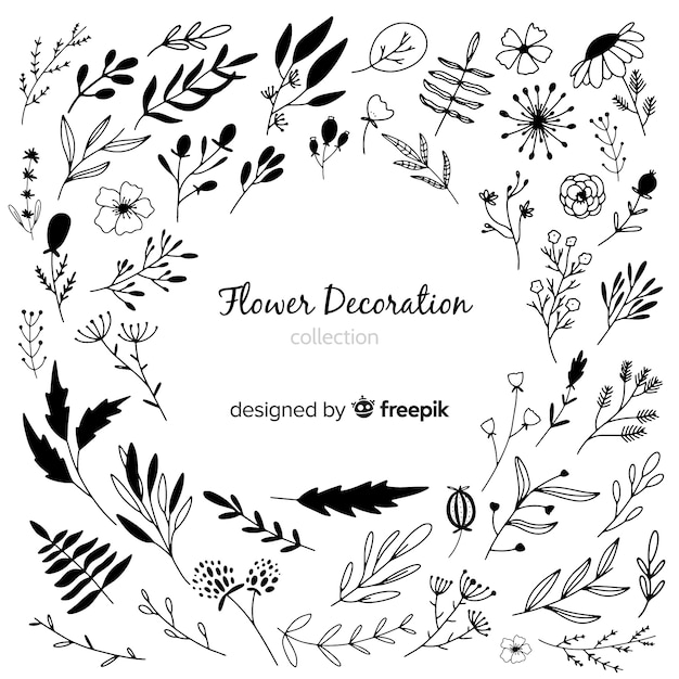 Free vector floral decoration element collection