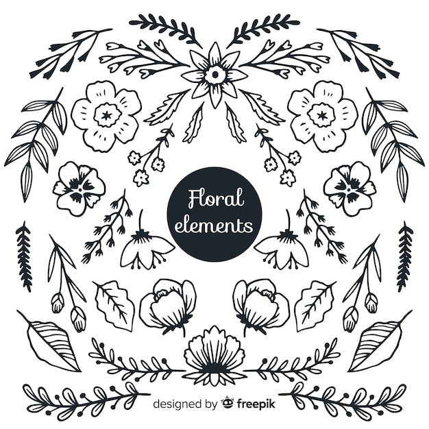 Free Vector floral decoration element collection