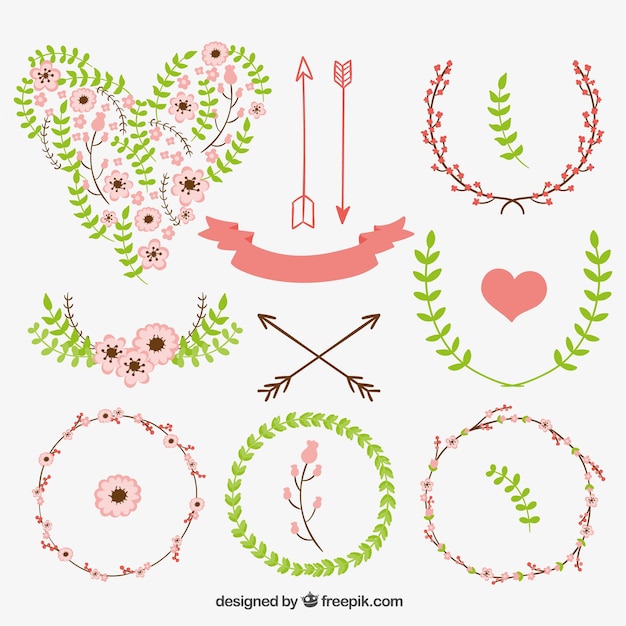 Free Vector floral decoration elements