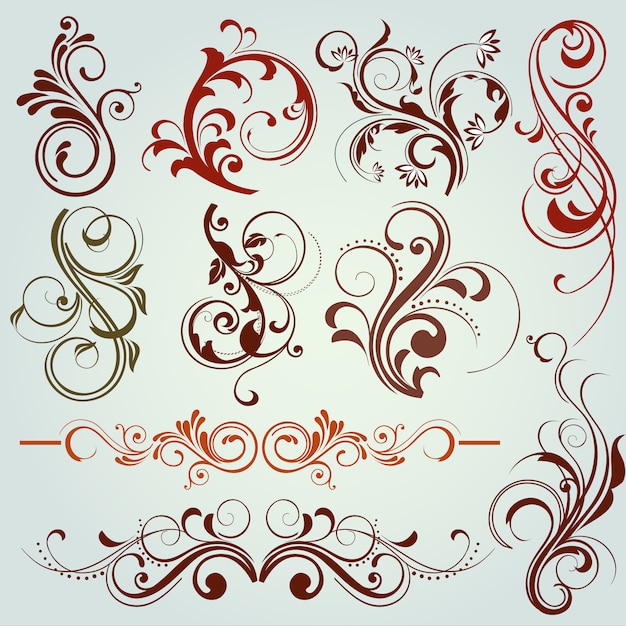 Free vector floral decorative elements