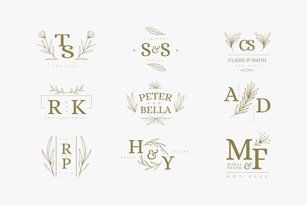 Floral design wedding logos