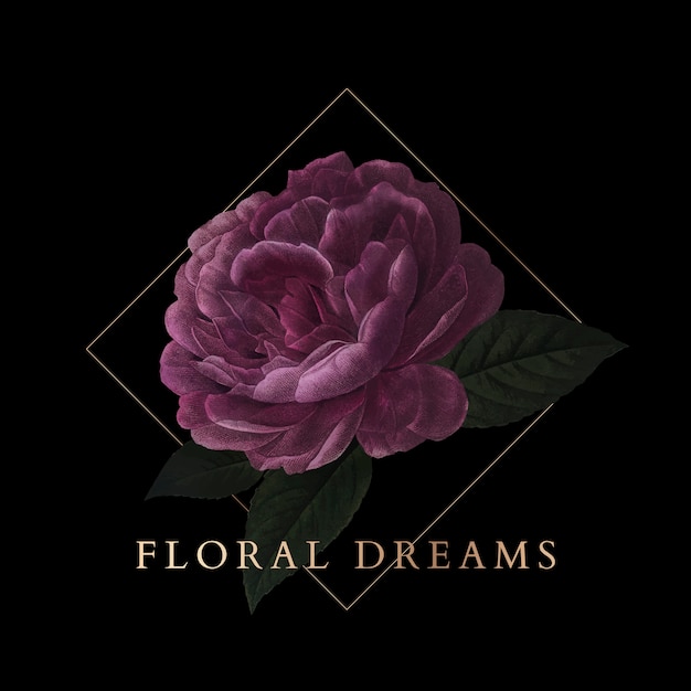 Free vector floral dreams badge