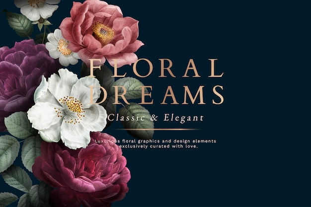 Free Vector floral dreams card