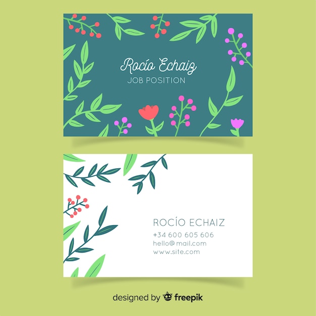 Floral elegant business card template