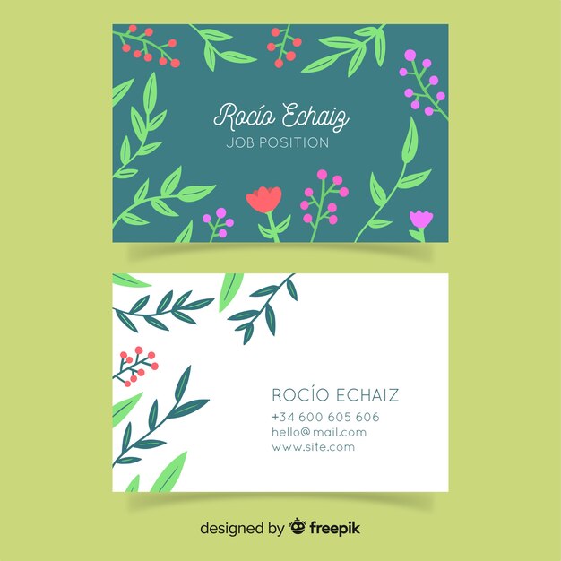 Floral elegant business card template